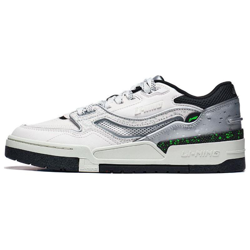 New LiNing 001 BTC Cushioning Wear Resistant Low Top Skateboard Shoes Men's Mist White AGCT067-2