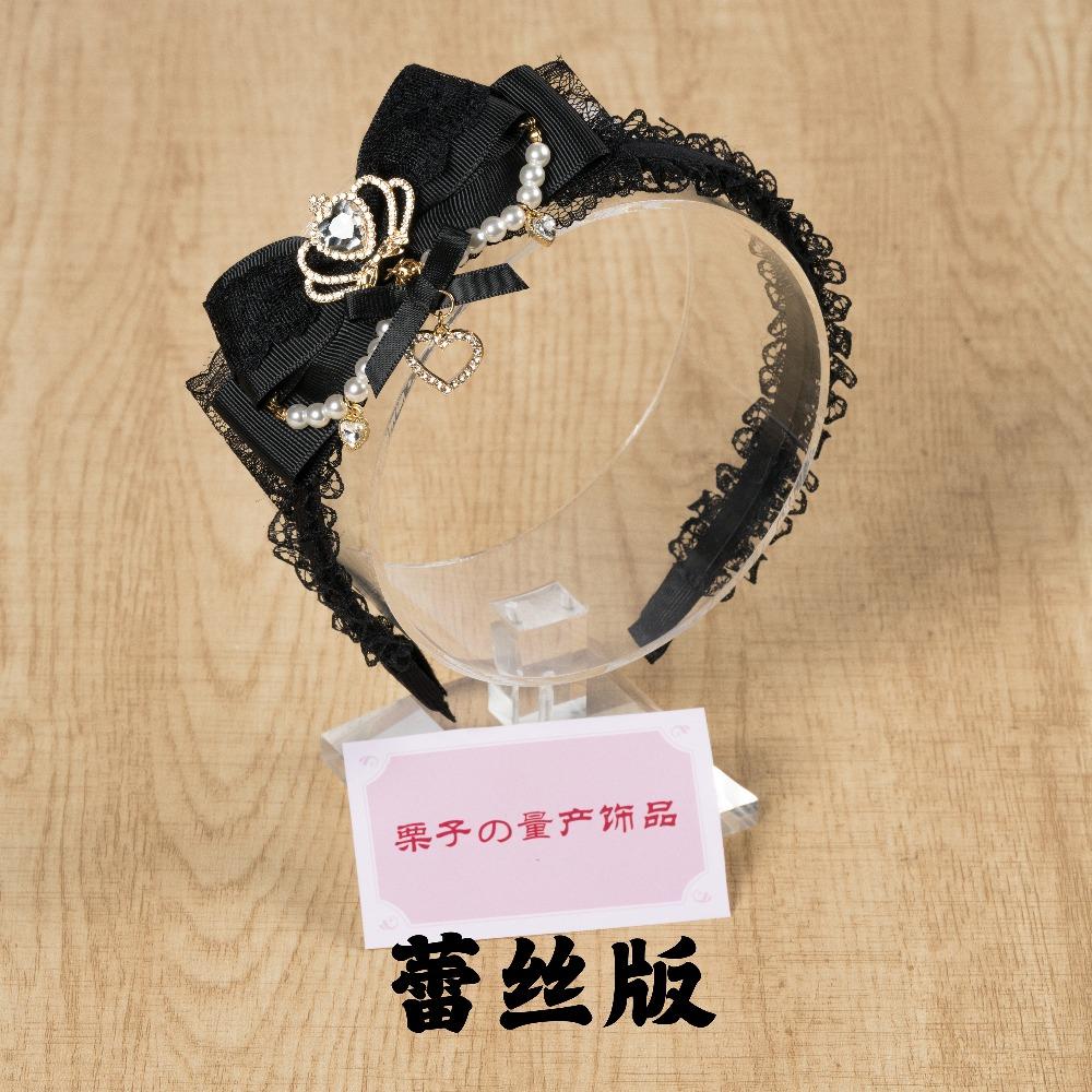 Japanese Side Bow Headband Crown Pearl String Headband Lolita Hairy Clip Korean Accessories