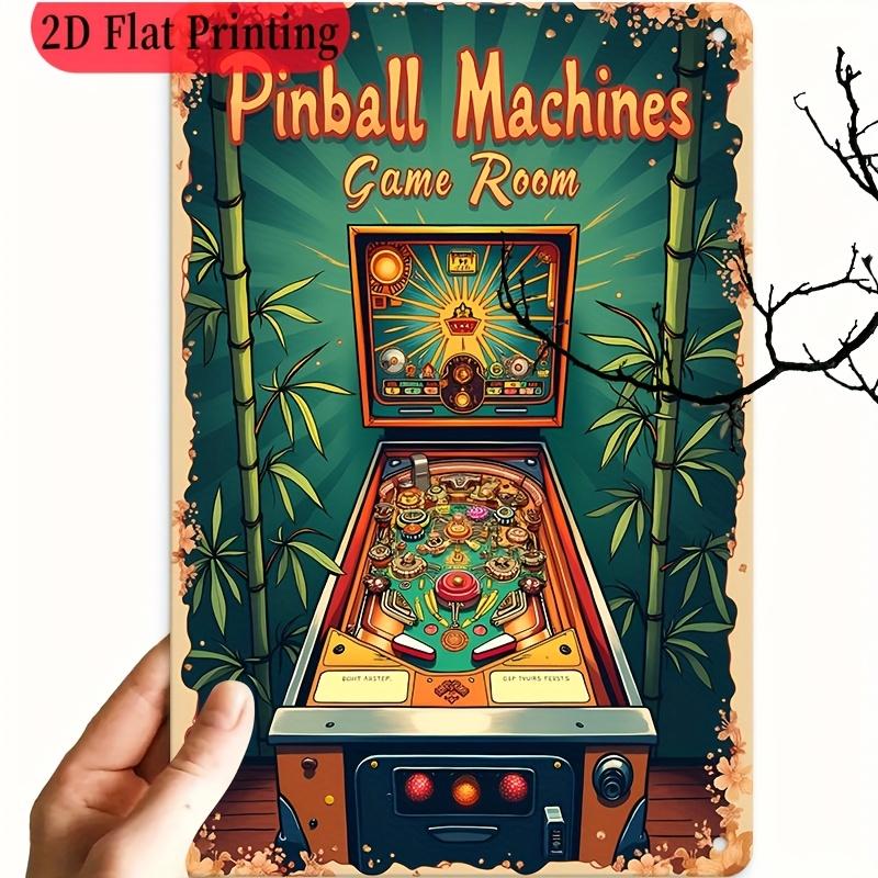 Retro Pinball Machines Game Room Metal Sign  Arcade Wall Art Decor for Bars Game Rooms Home Entertainment Centers