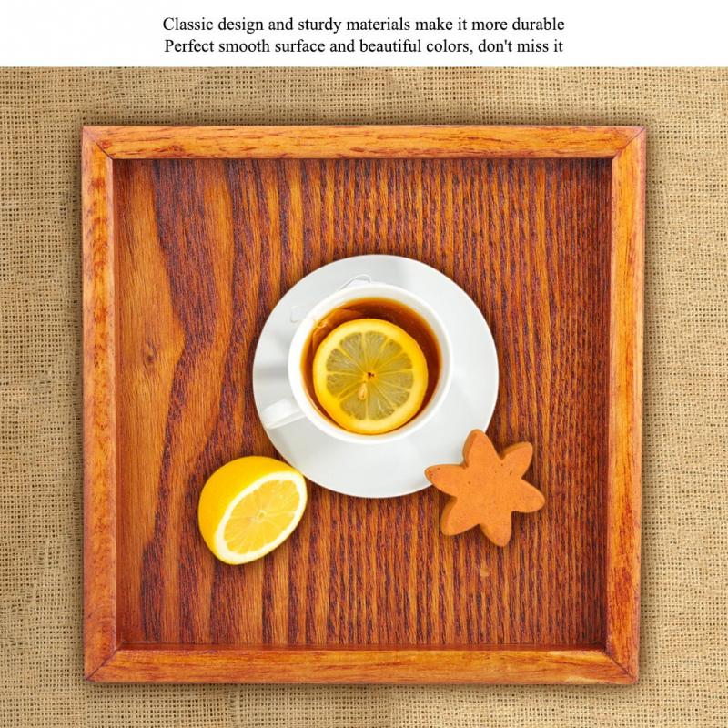 Kleine tragbare Form Massivholz Tee Kaffee Snack Essen Mahlzeiten Serviertablett Esszimmer Serviertablett Speiseteller Holztablett
