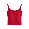 Integrated Chest Pad Suspender Vest for Women's Summer New High Elastic Cotton Secondary Breast Cover U-neck Inner Sleeveless Top