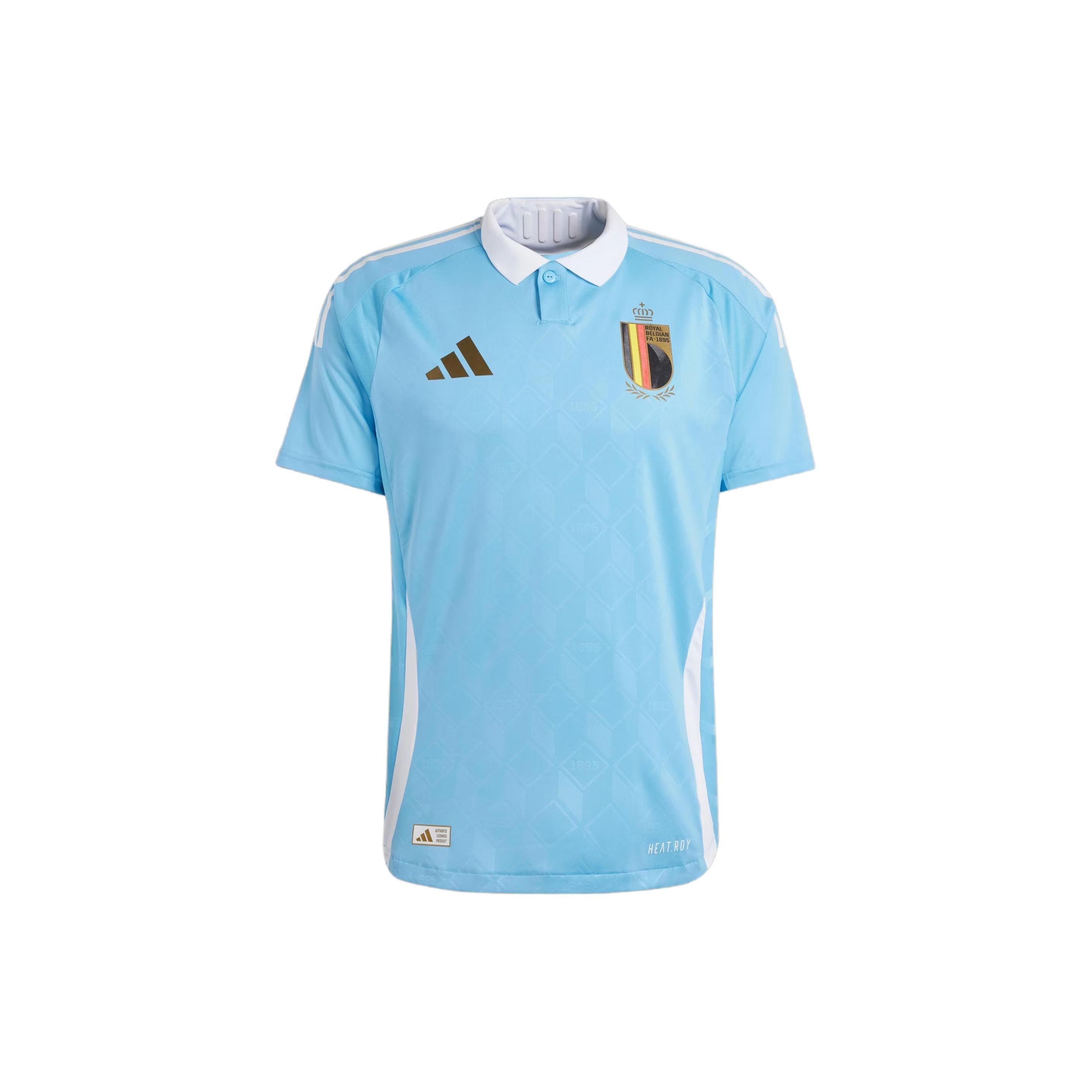 adidas Belgium 24 Away Authentic Jersey Asia Sizing Asia Sizing Blue Men s IQ0776 L