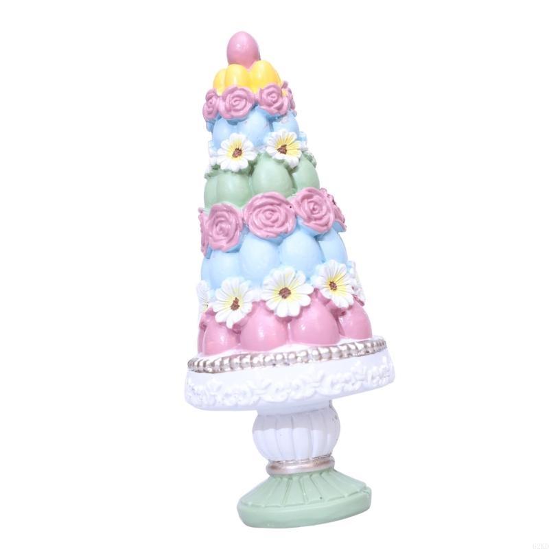 62KD Resins Easters Eggs Table Tree Figurine Statue for Living Room or Office Decors