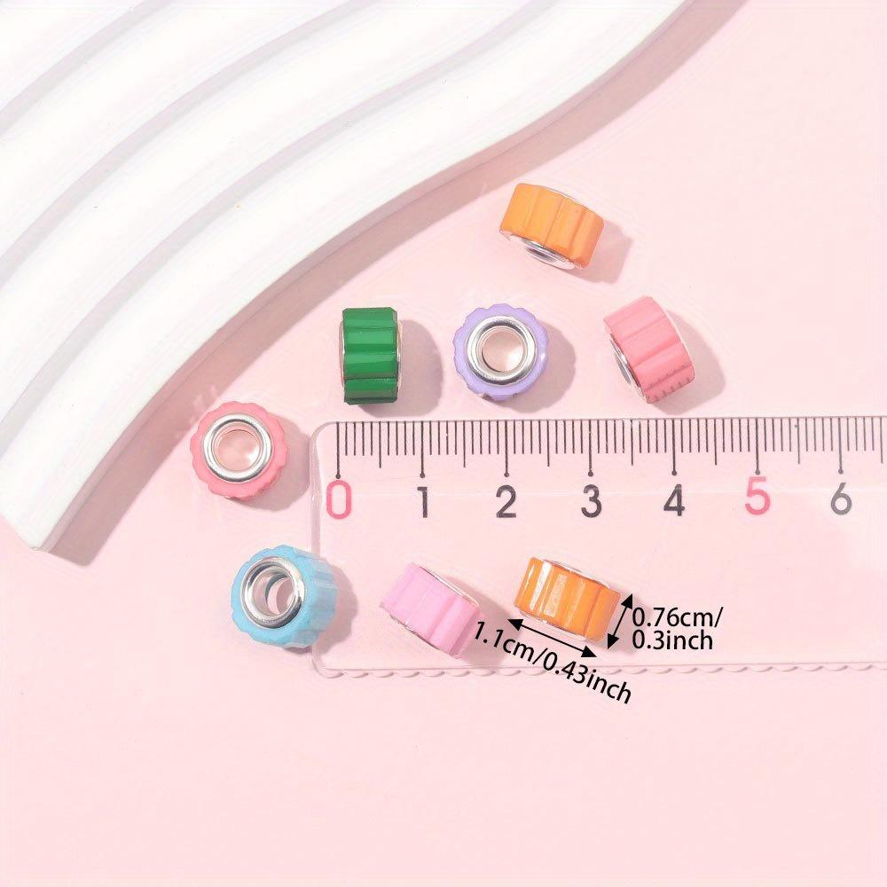 7/14/21pcs Resin European Large Pore Spaced Beads Mixed Color Charm Lighting Beads DIY Necklace Bracelet Jewelry Making Supplies