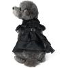 Pet Dog Cat Wednesday Dress Addams Costume Cosplay Cute Puppy Kitten Black Coat Clothes with Belt Halloween Party Dress Up Pretend Play for Small