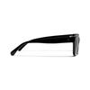 CHANEL Letter Decoration Acetate Frame Irregular Shape Sunglasses Unisex Couple Style Black