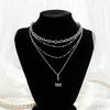 Trendy Geometric Multi-layer Cross Pendant Clavicle Chain Necklace for Women