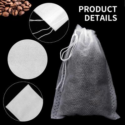 100 Pcs Cold Brew Coffee Filter No Mess Cold Brew Filter Bags 5x7cm Reusable Bath Tea Bags French Press Filters Bag for Tea