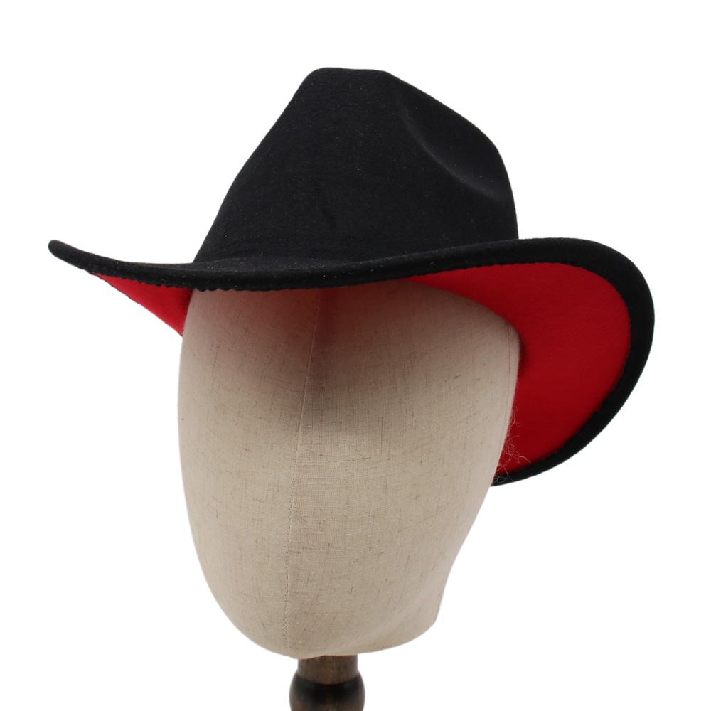 

Two-Tone Top Hat Western Cowboy Hat Jazz Hat Prairie Felt Hat Wool Hat Men S And Women S One size fits all чорний