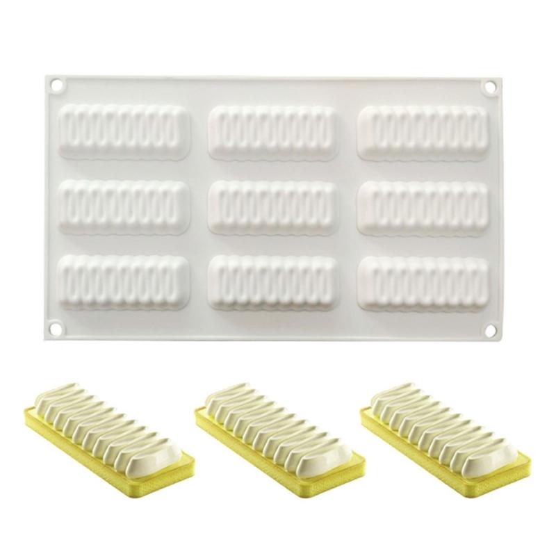 Multi Cavity  Long Waved Shape Silicone Molds For Homemades Candy Cakes And Chocolate Making Home Baking Suppliea