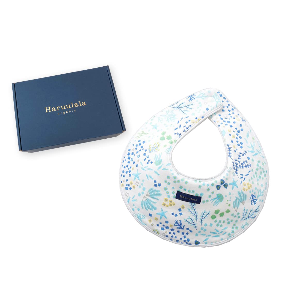 

Baby gift for baby organic cotton box the Haruulala [Haruulala organic] boys, bib, bib, (bib + (under sea)
