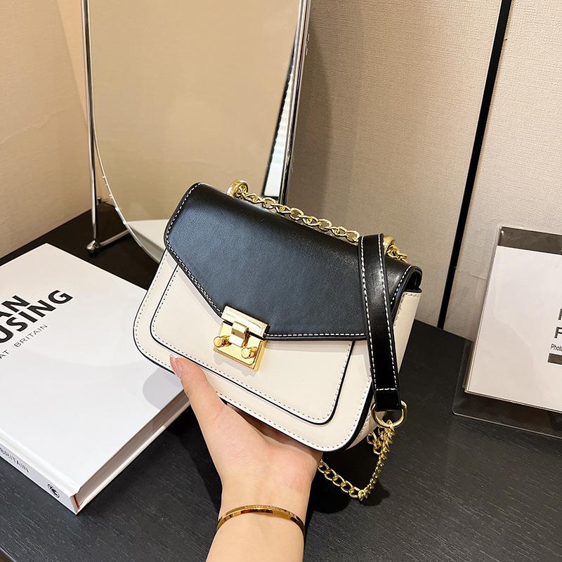 Premium Sense Small Bag Women's New Fashion Texture Women's Bag Versatile Chain Lock Single Shoulder Small Square Bag