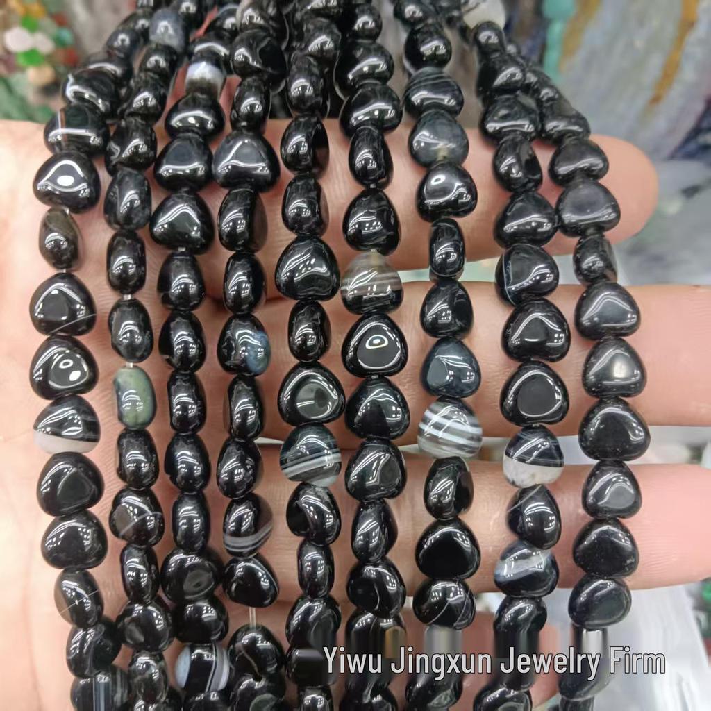 Heart-Shaped Crystal Agate Beads for DIY Jewelry and Clothing Accessories