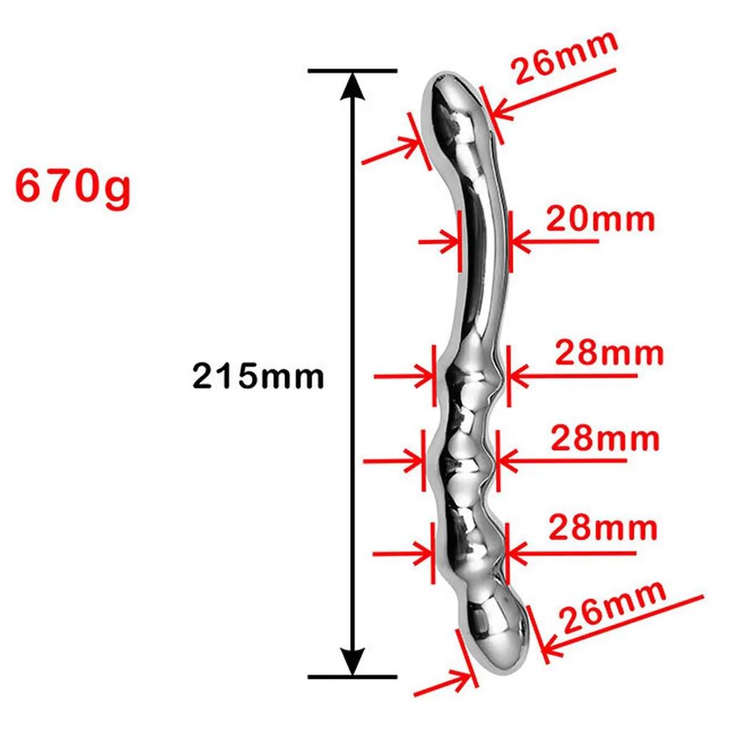 Dupleks Multifunksjon Metallperler Butt Plug med Bevegelig Falsk Dildo G-punkt Stav for Kvinner Prostatamassasje Vaginale Sexleketøy