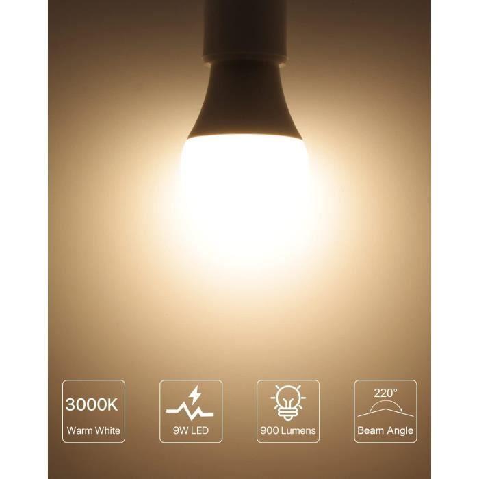 Ampoule led - lutw - a60 - e27 - blanc chaud 3000k - 9w - lot de 6