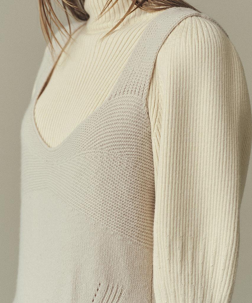 Awi Wool Blend Knit Dress_Light Gray