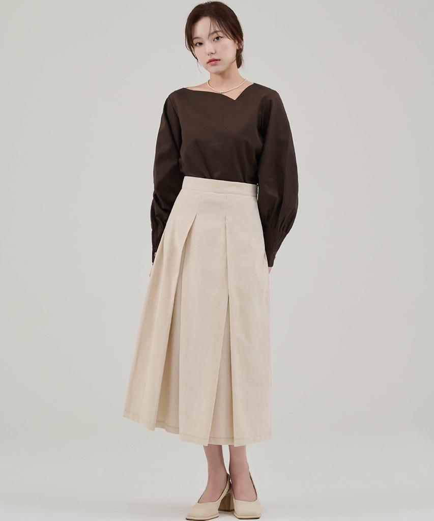 Hye Young Kim Corduroy Pleated Skirt - Ivory