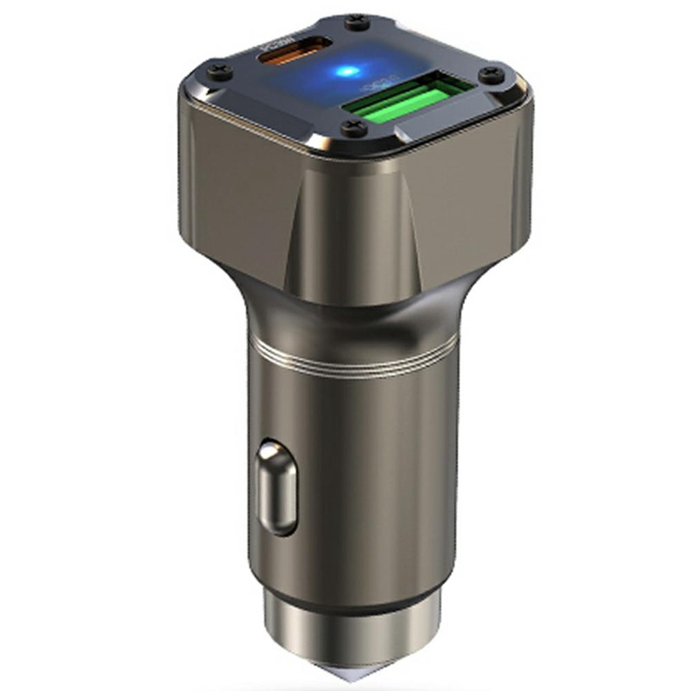 

K25 Car Charger Adapter PD 30W Super Charger Fast Charging Metal Window Breaker