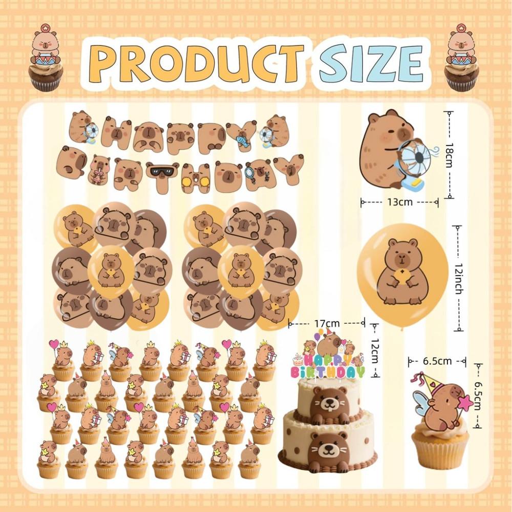 Topper Torta Capibara Animale Carino Decorazioni Cupcake Per Bambini Buon Compleanno Tema Capibara Articoli per Festa Baby Shower