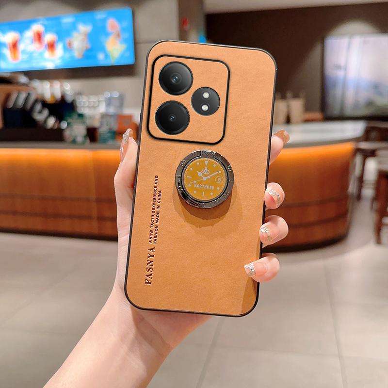 

For OPPO Realme GT Neo6 SE 5G Case Leather Shockproof Phone Case For Realme GT Neo 6 SE 2024 Car Magnetic Ring Holder Back Cover Realme GT Neo6 SE