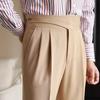 Bügelfreie lässige High-Waist-Hose Herren Retro gerade Frühling und Sommer erg Falte Business Neapel lange Hose