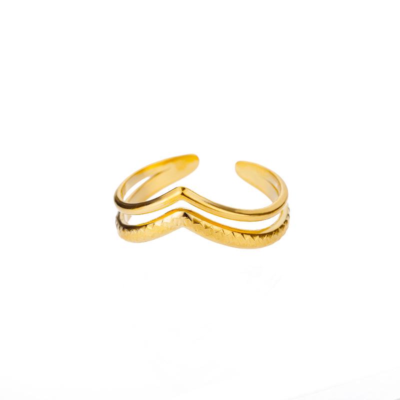 Stainless Steel Geometric Irregular Snake Ring