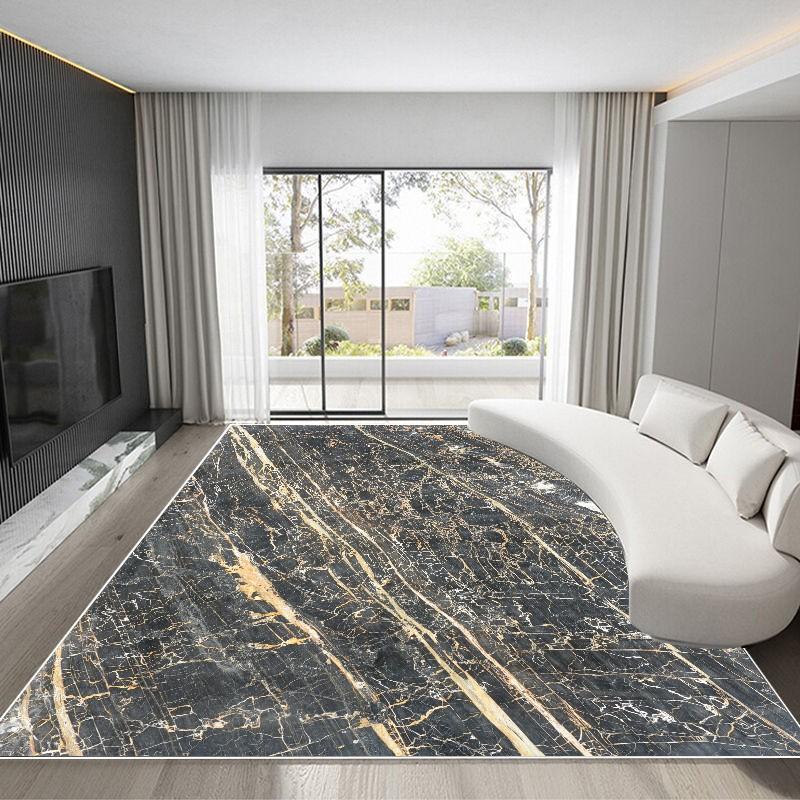 Luxury Marble Carpets for Living Room Gold Home Decor Washable Floor Mat Tapis