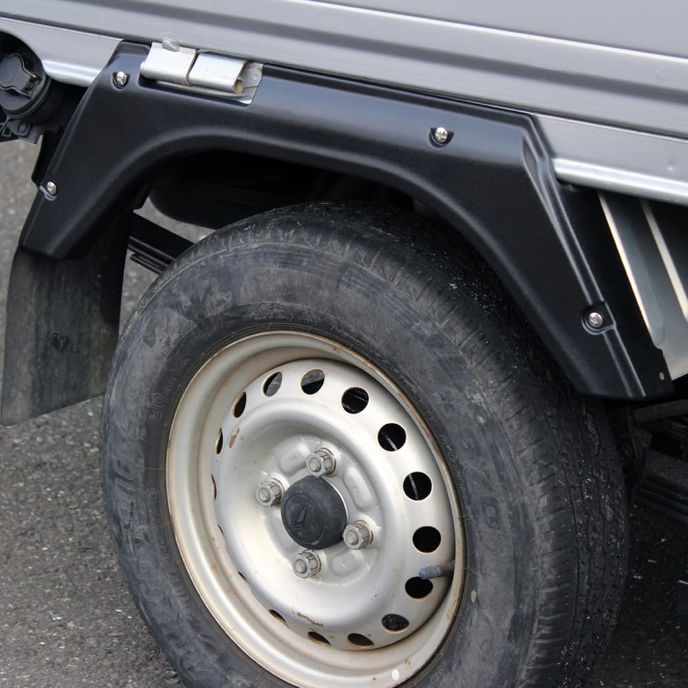 DAIHATSU Kotflügelverbreiterungssatz für Daihatsu Hijet Unlackiertes ABS Inklusive Dummy-Typ Vorne/Hinten S500P/S510P, Harz, Schrauben, Aufkleber