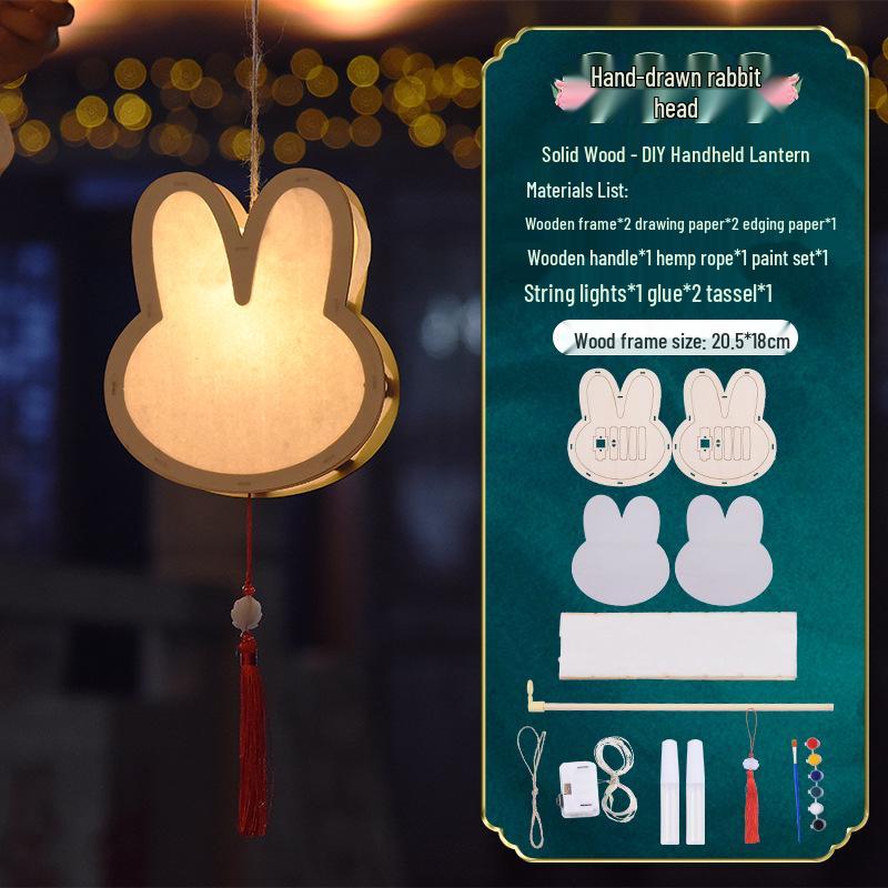 2026 Mid-Autumn Little Rabbit Lantern DIY Kit - Children's Handmade Luminous Hanging Ornament