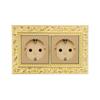 Luxury Vintage Push Button Switch 1/2/3/Gang 2Way,EU France Standard Copper Wall socket,Universal Light Home Switch Power Outlet