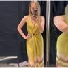 Elegant Printed Women Dress Beach Sleeveless V-neck Split Long Dresses Female Summer Fashion Tie Dye Holiday Lady Robe