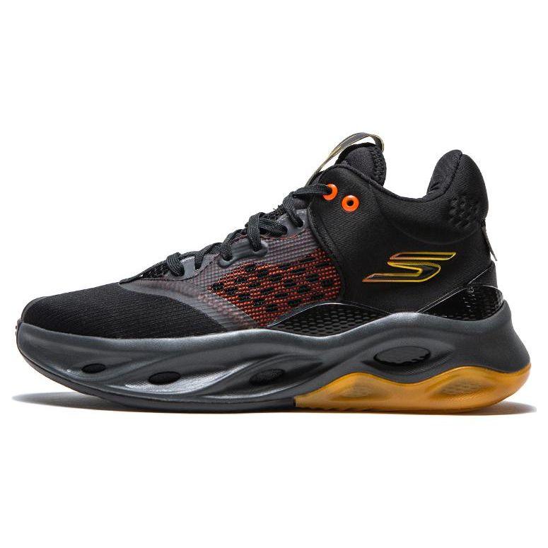 Skechers Skx Float Round Toe Lace-Up High-Top Basketball Shoes Men sneakers Black Orange 253000-BKOR 41