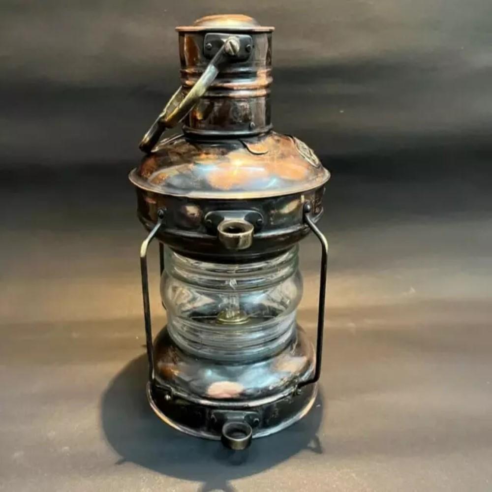 Nautical Brass Antique Oil Lantern – Burton Anchor Ship Lamp, 93.98 Cm