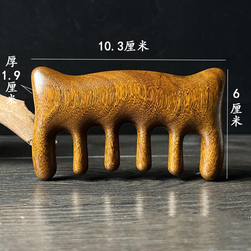 Natural Wooden Scalp Massage Comb, Meridian Stimulating Gua Sha Tool for Women Hair Care at Home