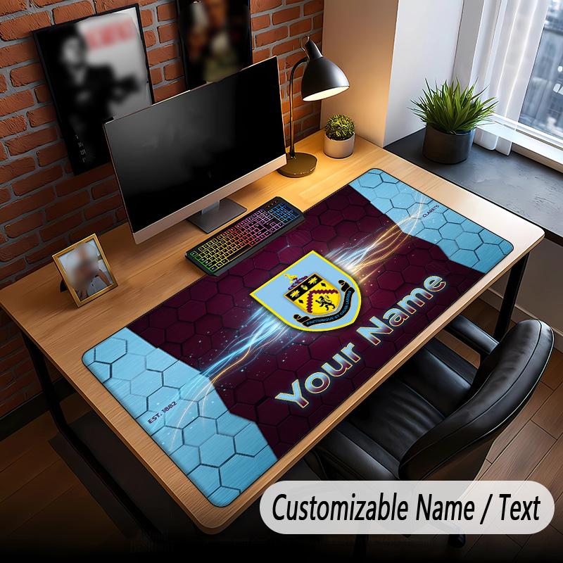 Large Mouse Pad Burnley Football Print Custom Name Text Desk Mat for Office Gaming