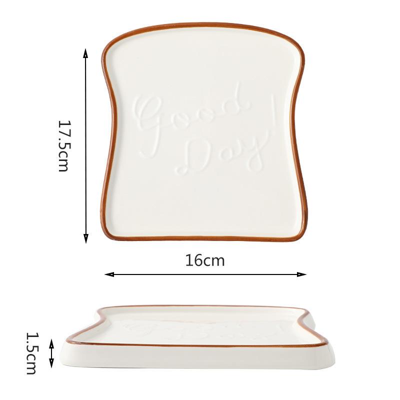 European Plate Simple Ceramic Bread Plate Creative Toast Plate Household Dim Sum Dessert Plate Cake Plate