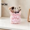 Concealer Brush Container Satin Bow Bag Makeup Holder, 3D Printed Beauty Tool Organizer Large Capacity for Desk, Bowknot Pouch Pencil Holder