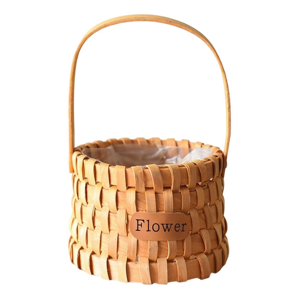 Panier à fleurs élégant tissé à la main, portable pour un transport facile, idéal pour la cérémonie de mariage et la décoration intérieure