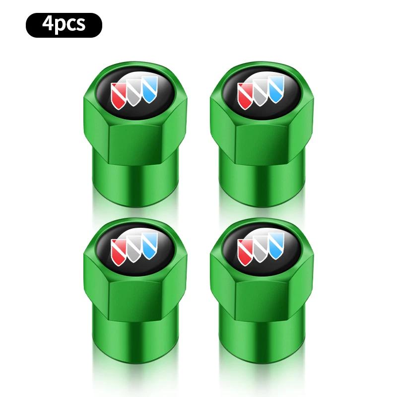 EHL2 4Pcs Car Tire Valve Caps Metal Styling Tyre Air Stems Cover For Buick Enclave Regal Lacrosse Encore Excelle Envision GL6 GL8 HRV