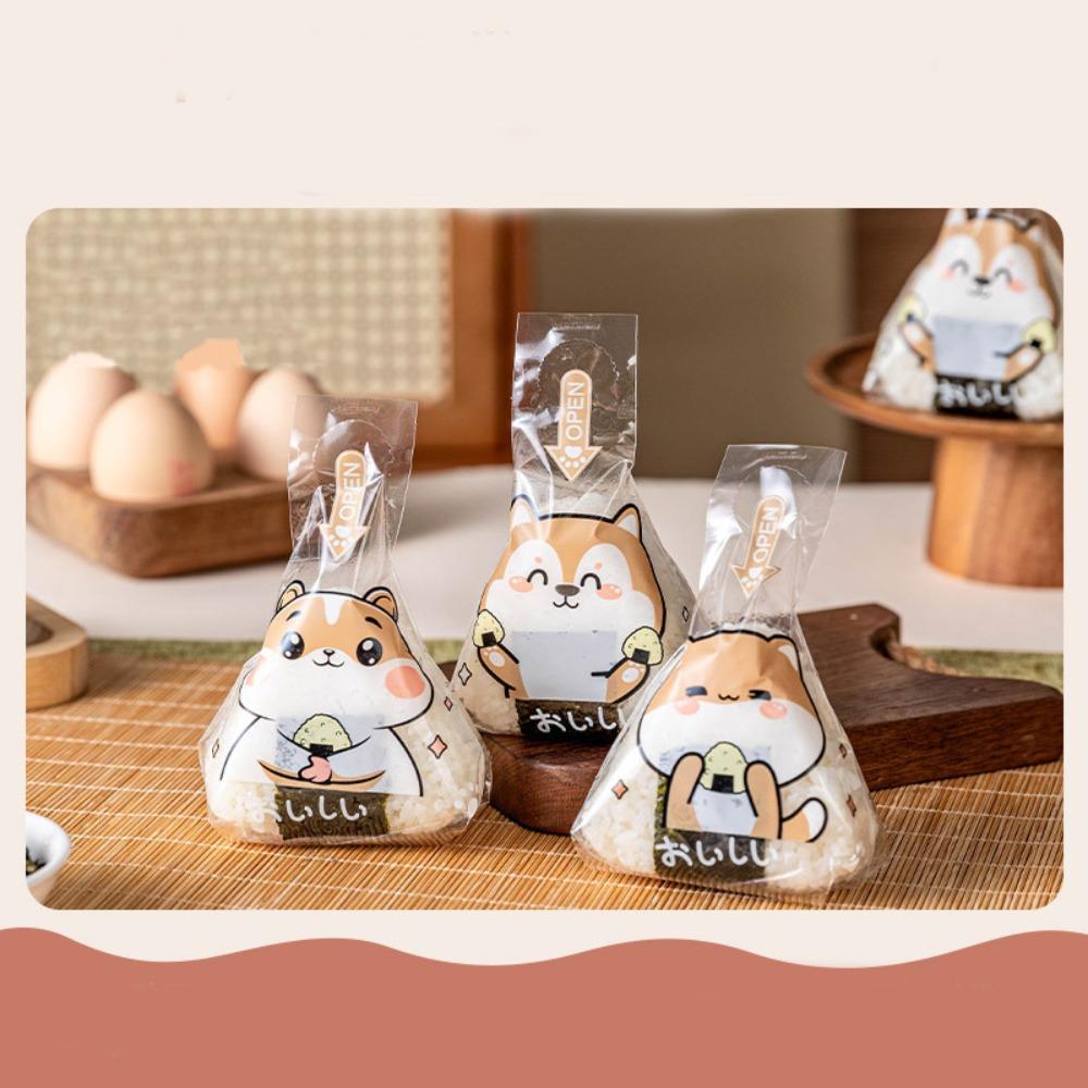 Transparent Rice Ball Packing Bag Disposable Triangle Bag Rice Ball Wrapper  Food Packaging