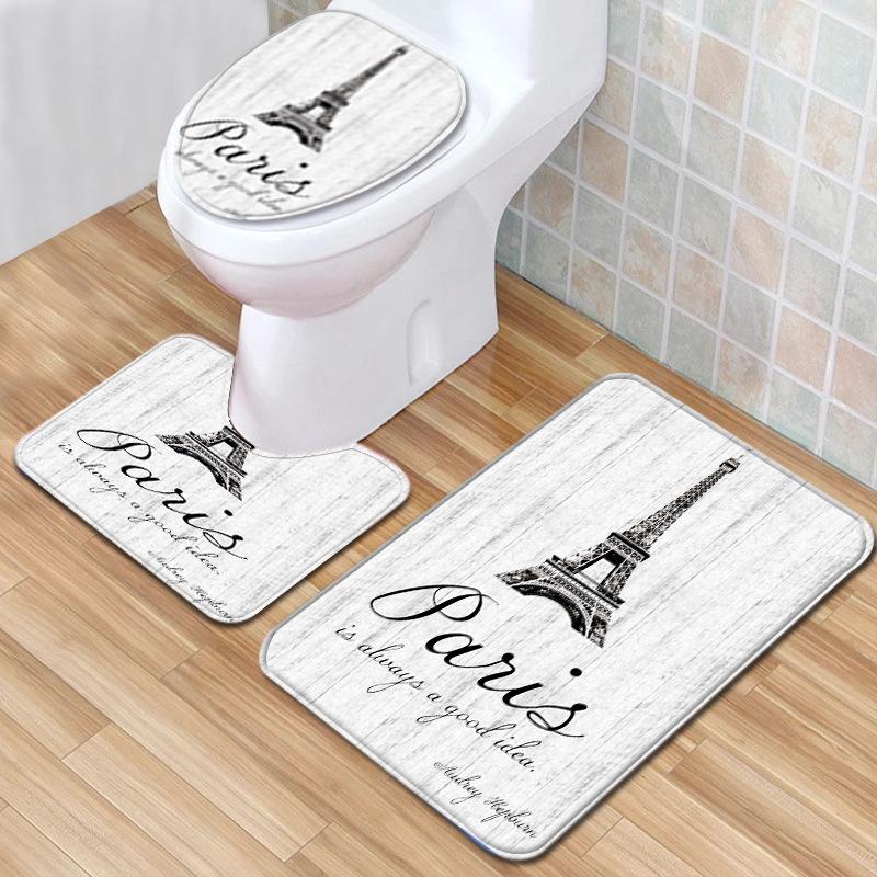 Textured Toilet Three-Piece Floor Mat Bathroom Three-Piece Carpet Doormat