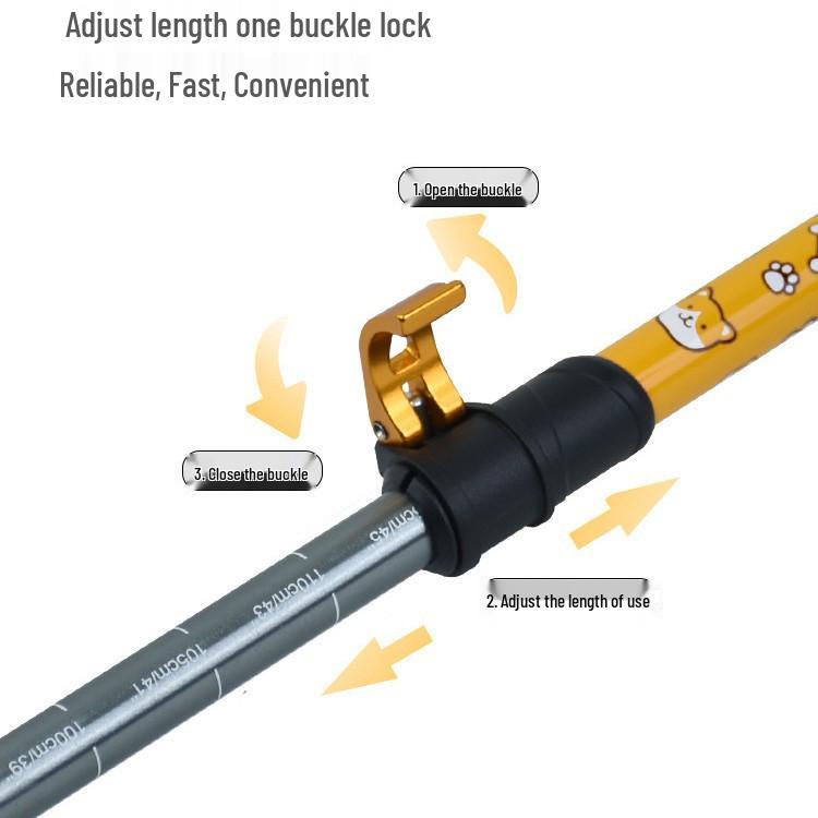 Children's Portable Aluminum Trekking Poles: Ultralight, Retractable, Folding Walking Sticks for Outdoor Adventures