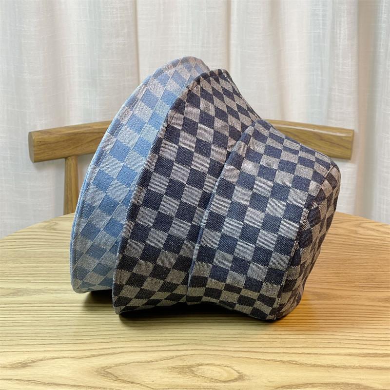 New Japanese Style Denim Fisherman Hat Women's Spring Autumn Plaid Grid Net Red Versatile Face-lifting Small Summer Bucket Basin Hat