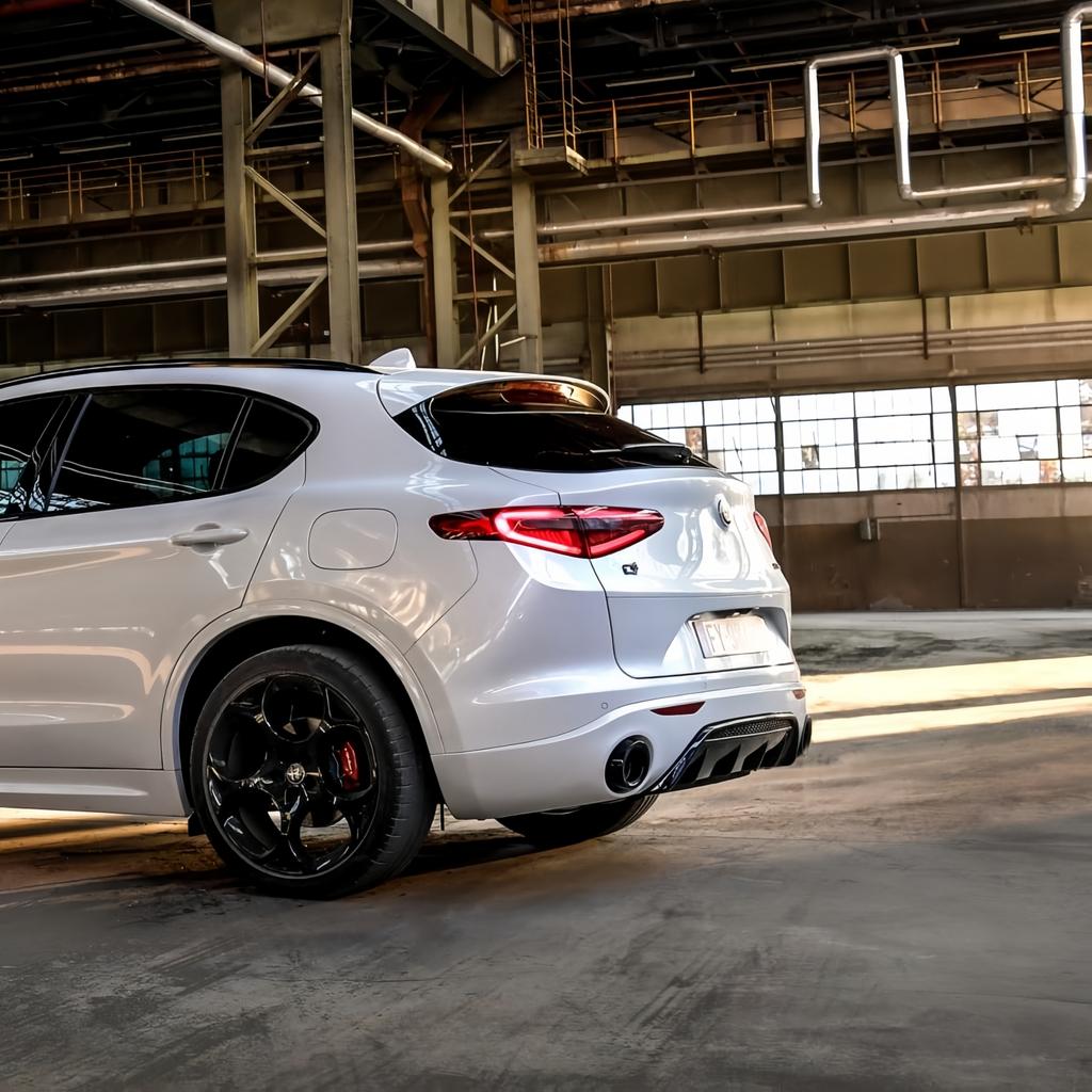 Gloss Black Car Rear Bumper Diffuser Spilitter For Alfa Romeo Stelvio 2017+ Tuning Rear Valance Exterior Modification Accessorie