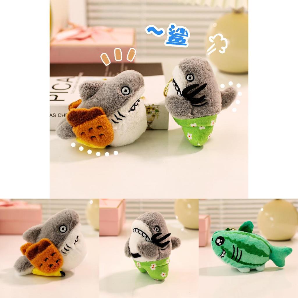Shark Plush Funny Keychain Pp Cotton Stuffed Animal Bag Decor Gift Kids Teens