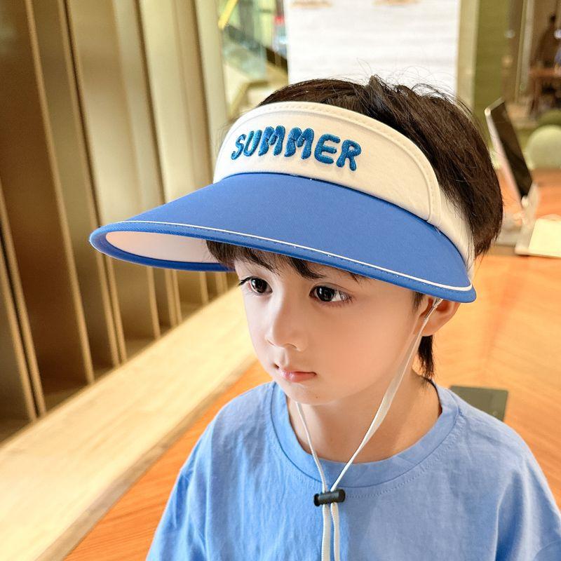 Kids Summer Visor Hat Large Brim Sun Protection Cap For Boys And Girls UV Shield Outdoor Beach Shade Hat For Toddlers