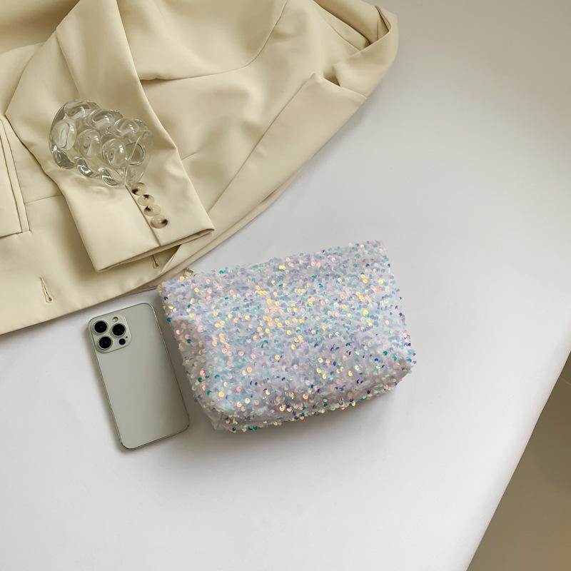 Sequin Fashion Korean Version Casual Bag 2025 Foreign Style Internet Celebrity Clutch Bag This Year Popular Cosmetic Bag Change Bag Spring