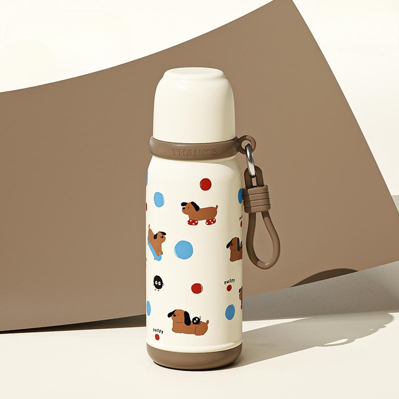 Nový vysoce kvalitní termohrnek z nerezové oceli s vysokým vzhledem a dvojitým nápojem, dámský, krásný, s brčkem, doprovodný hrnek