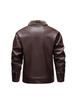 Herren Lederjacke mit dickem Fleece-Futter, Herbst/Winter 2025, Leichter Business Casual Mantel mit Karreekragen, Modisch & Vielseitig.