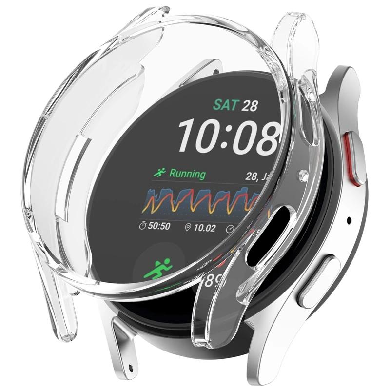 Silikonhülle Glas für Samsung Galaxy Watch 7 40MM 44MM Rundum-Displayschutz Weiche TPU-Schutzhülle Watch7 44mm Hüllen